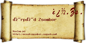 Árpád Zsombor névjegykártya