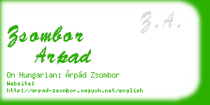 zsombor arpad business card