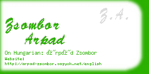 zsombor arpad business card